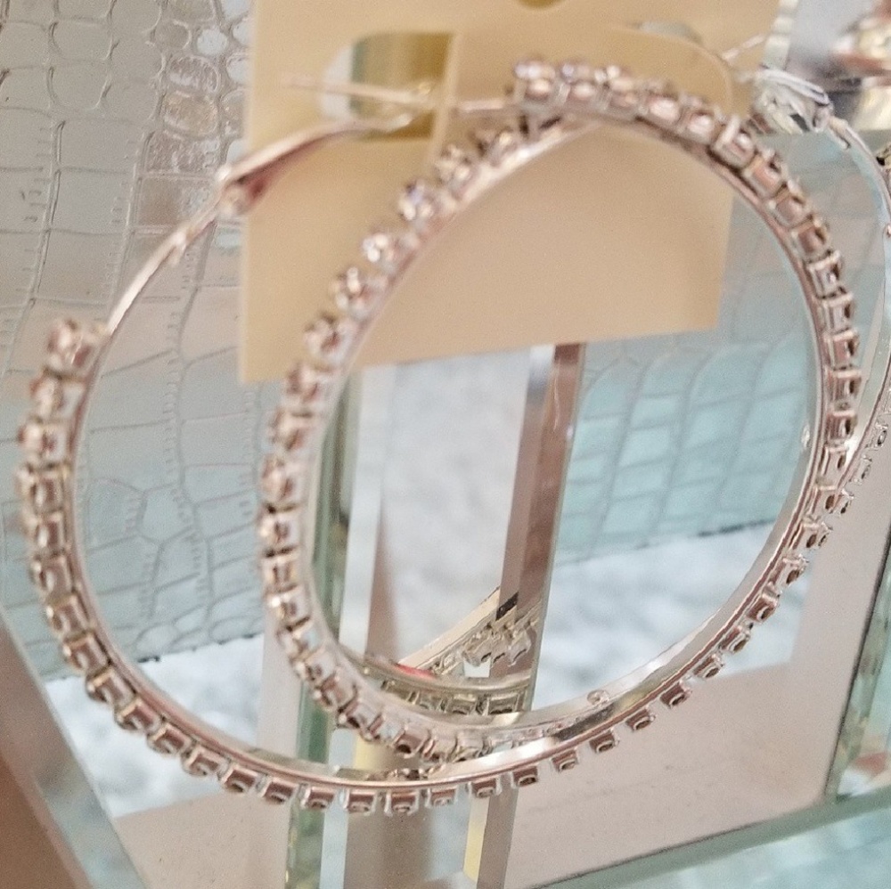 Rhinestone Hoops - Picture 3 of 4